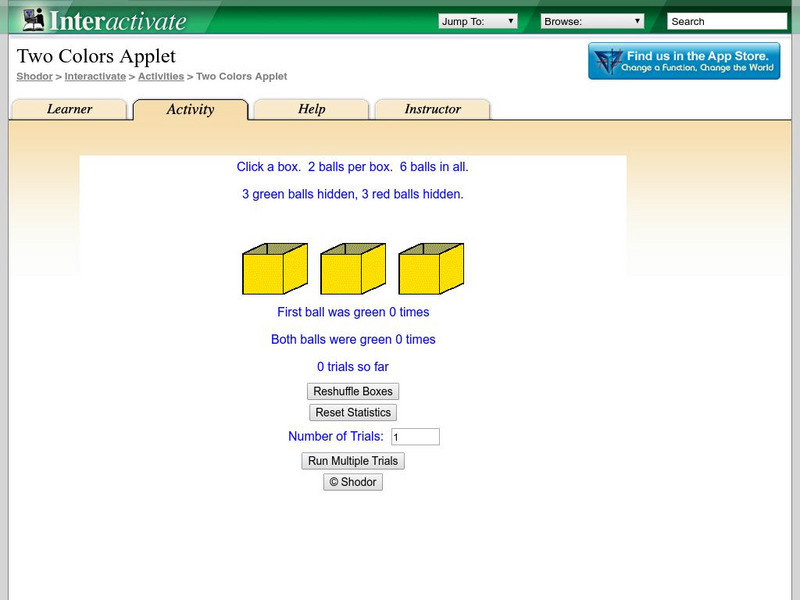 Shodor Interactivate: Two Colors Lesson Plan Shodor Interactivate: Two Colors Lesson Plan
