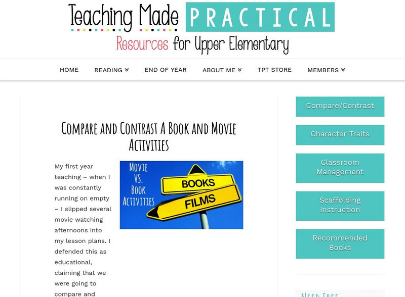 Teaching Made Practical: Compare and Contrast a Book and Movie Activities Lesson Plan Teaching Made Practical: Compare and Contrast a Book and Movie Activities Lesson Plan