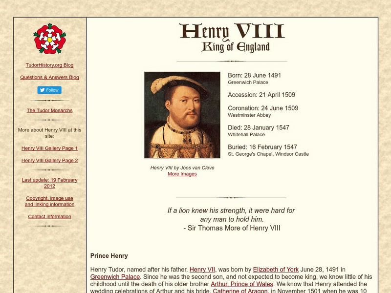 Tudor History: Henry Viii Website Tudor History: Henry Viii Website