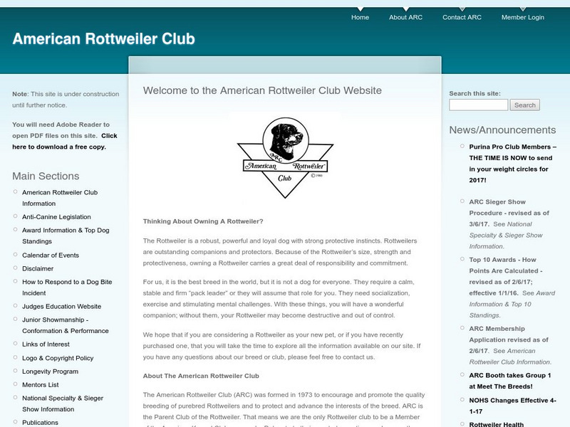 The American Rottweiler Club Website