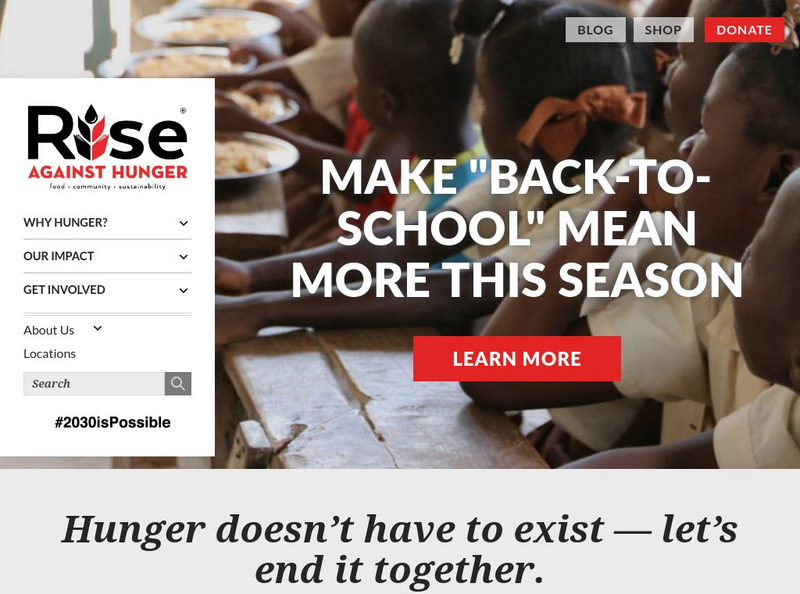 Stop Hunger Now Website Stop Hunger Now Website