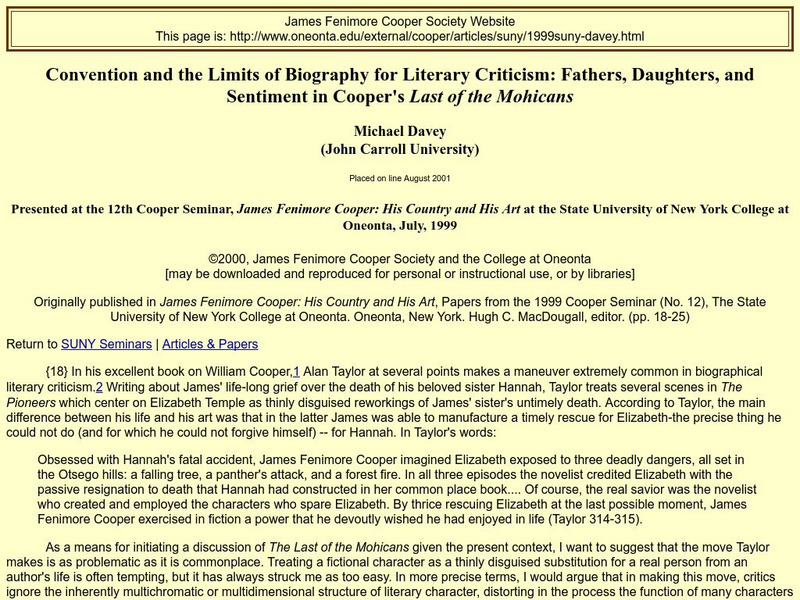 Convention & the Limits of Biography for Lit Crit Website Convention & the Limits of Biography for Lit Crit Website