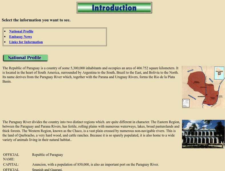 Paraguay: National Profile Handout Paraguay: National Profile Handout