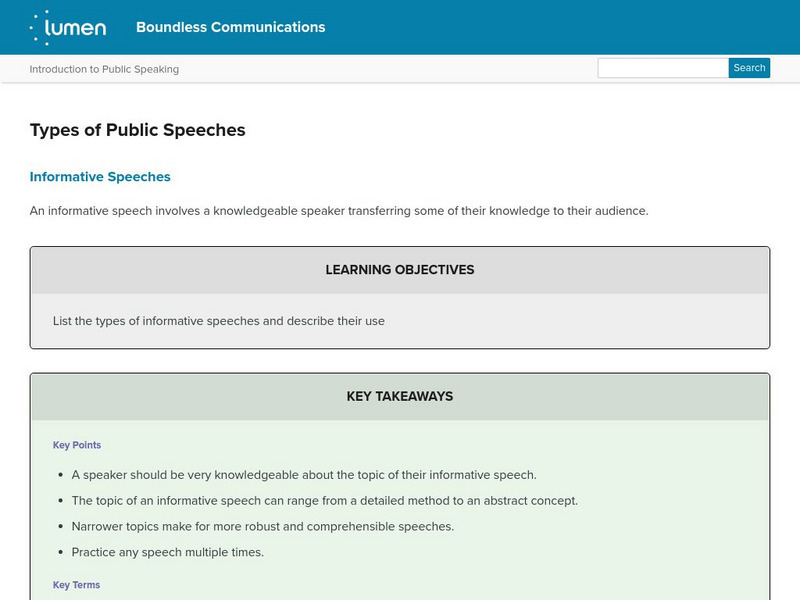 Types Of Public Speeches