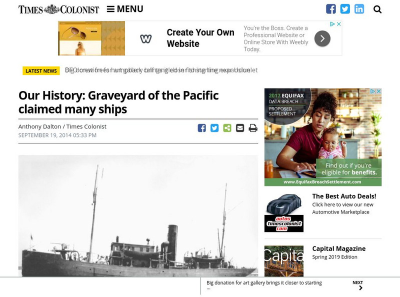 Times Colonist: Our History: Graveyard of the Pacific Article
