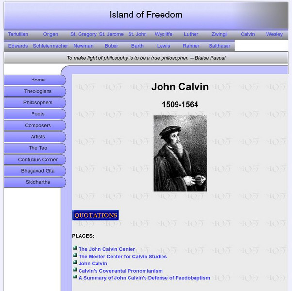 Island of Freedom: John Calvin Handout Island of Freedom: John Calvin Handout