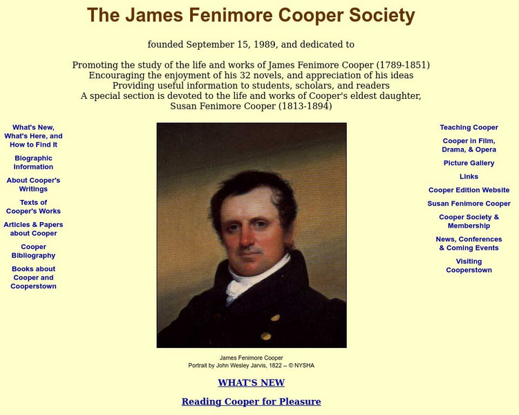 The James Fenimore Cooper Society Website The James Fenimore Cooper Society Website