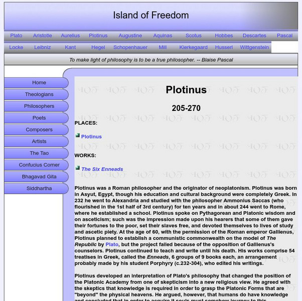 Island of Freedom: Plotinus Handout