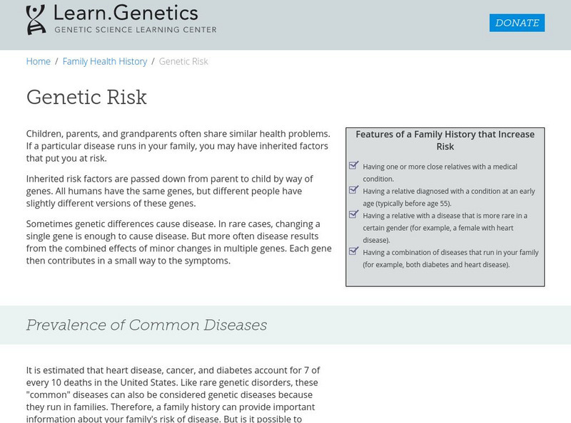 University of Utah: Learn Genetics: Calculating Genetic Risk Interactive University of Utah: Learn Genetics: Calculating Genetic Risk Interactive