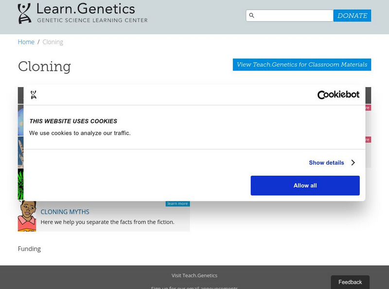 University of Utah: Genetic Science Learning Center: Cloning in Focus Interactive University of Utah: Genetic Science Learning Center: Cloning in Focus Interactive