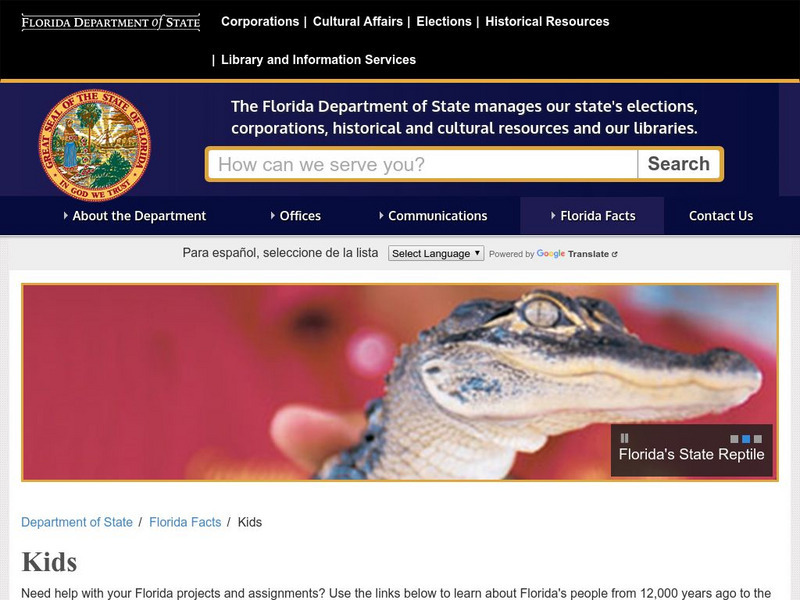 Florida State Department: Florida Kids Handout Florida State Department: Florida Kids Handout