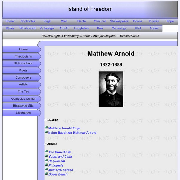 Island of Freedom: Matthew Arnold Website Island of Freedom: Matthew Arnold Website