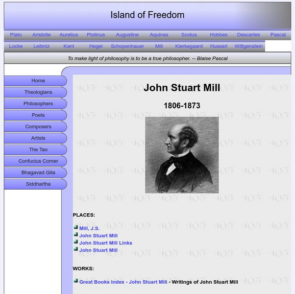 Island of Freedom: John Stuart Mill, 1806 1873 Handout Island of Freedom: John Stuart Mill, 1806 1873 Handout