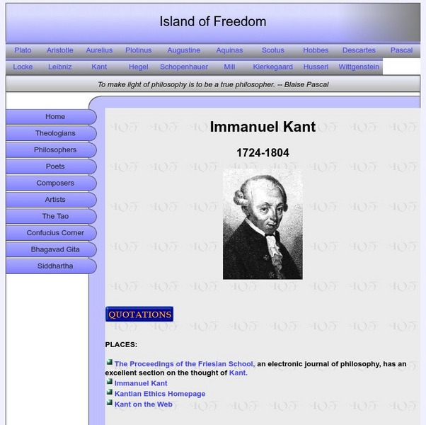 Island of Freedom: Immanuel Kant 1724 1804 Handout