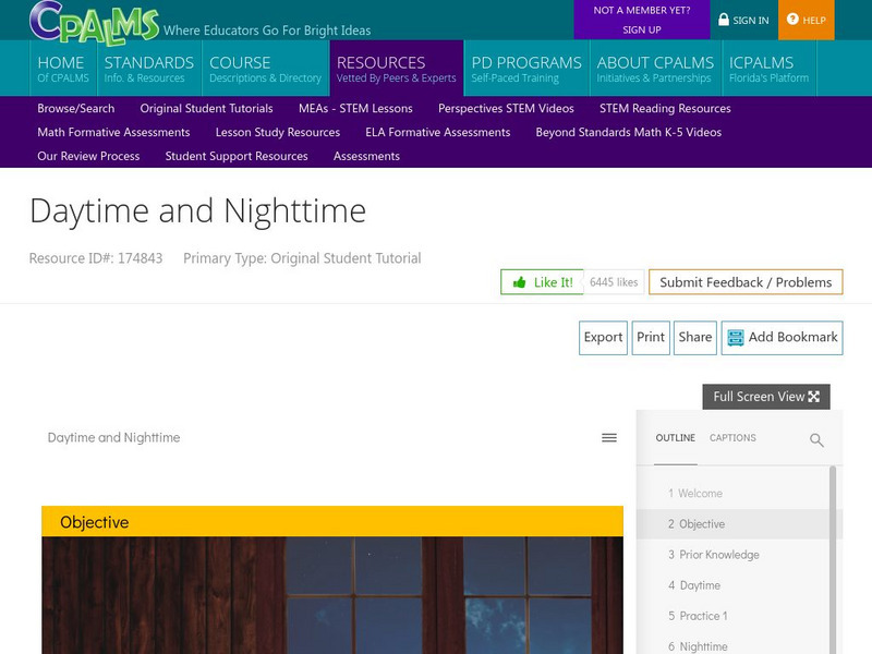 Cpalms: Daytime and Nighttime Interactive Cpalms: Daytime and Nighttime Interactive