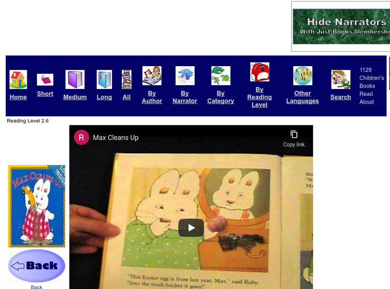 Just Books Read Aloud: Rosemary Wells: Max Cleans Up eBook