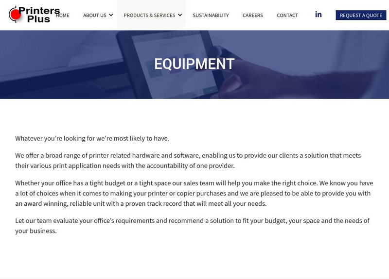 Printers Plus, Inc.: Choose a Printer Website Printers Plus, Inc.: Choose a Printer Website