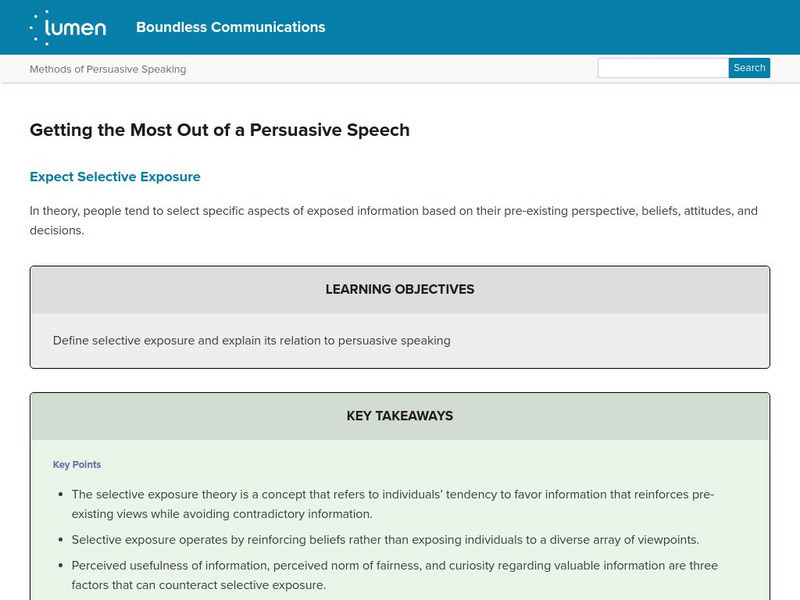 Lumen: Boundless Communications: Getting the Most Out of a Persuasive Speech Lesson Plan Lumen: Boundless Communications: Getting the Most Out of a Persuasive Speech Lesson Plan