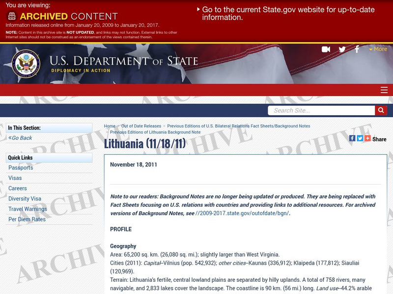 Us Department of State: Archive: Lithuania Handout Us Department of State: Archive: Lithuania Handout