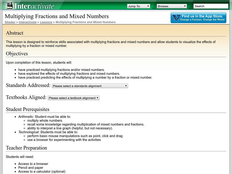 Shodor Interactivate: Lesson: Multiplying Decimals & Mixed Numbers Lesson Plan Shodor Interactivate: Lesson: Multiplying Decimals & Mixed Numbers Lesson Plan
