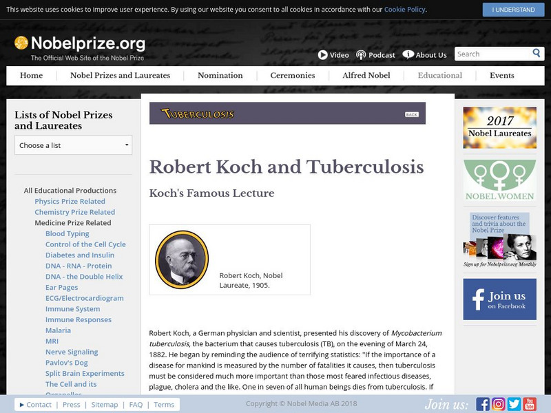 The Nobel Prize: Robert Koch and Tuberculosis Handout The Nobel Prize: Robert Koch and Tuberculosis Handout