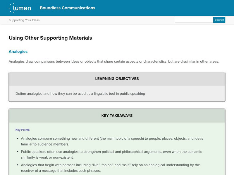 Lumen: Boundless Communications: Using Other Supporting Materials Handout Lumen: Boundless Communications: Using Other Supporting Materials Handout