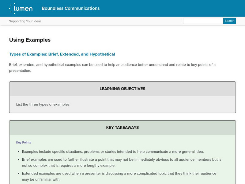 Lumen: Boundless Communications: Using Examples Handout