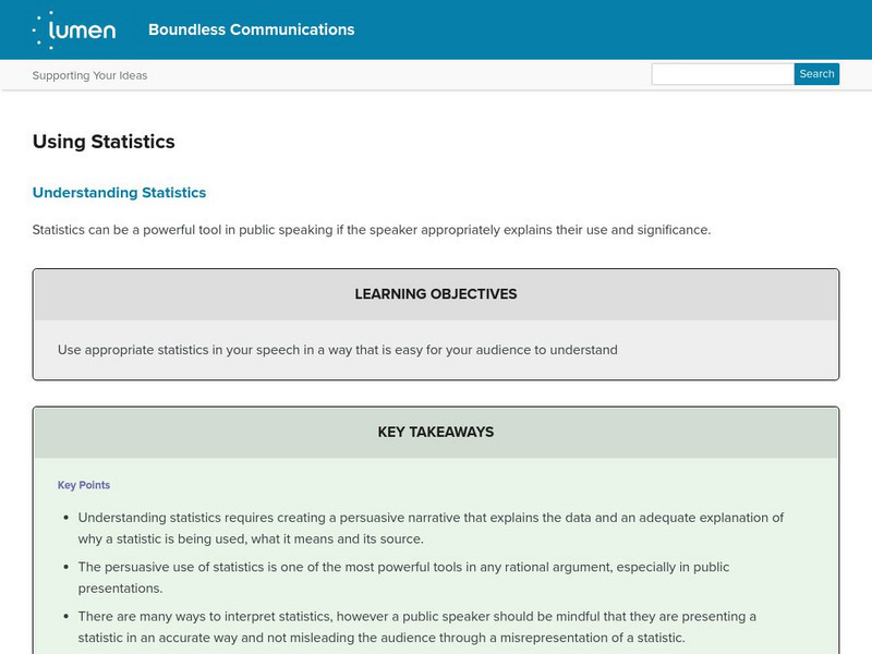 Lumen: Boundless Communications: Using Statistics Handout Lumen: Boundless Communications: Using Statistics Handout