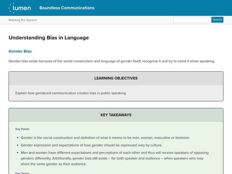 Lumen: Boundless Communications: Understanding Bias in Language Lesson Plan