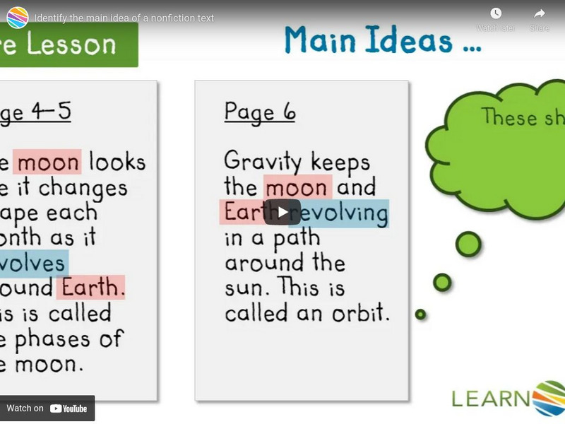 Learn Zillion: Identify the Main Idea of a Nonfiction Text Instructional Video Learn Zillion: Identify the Main Idea of a Nonfiction Text Instructional Video