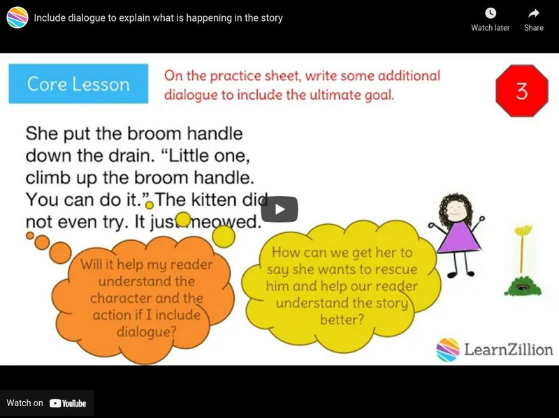 Learn Zillion: Include Dialogue to Explain What Is Happening in the Story Instructional Video