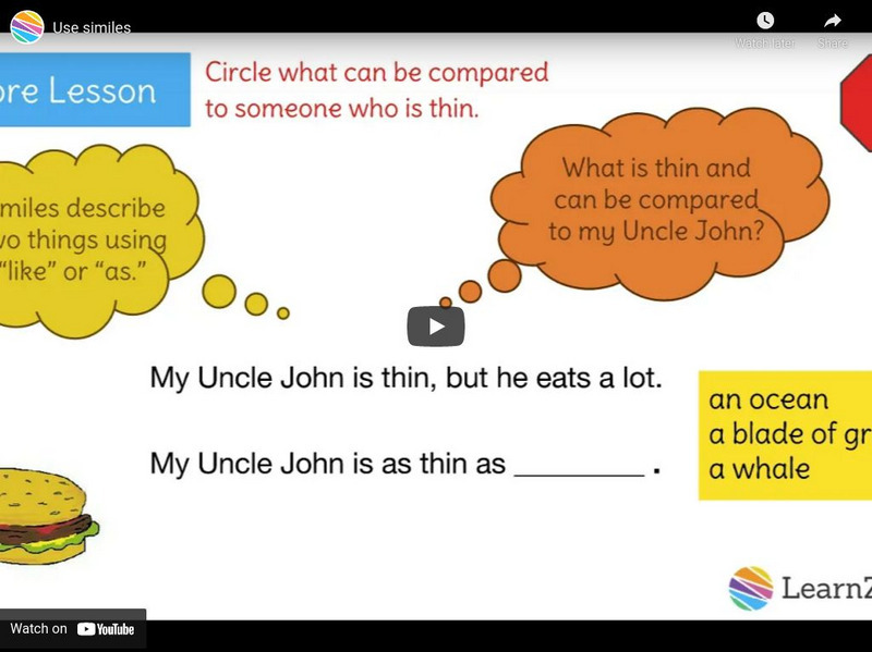 Learn Zillion: Use Similes Instructional Video Learn Zillion: Use Similes Instructional Video