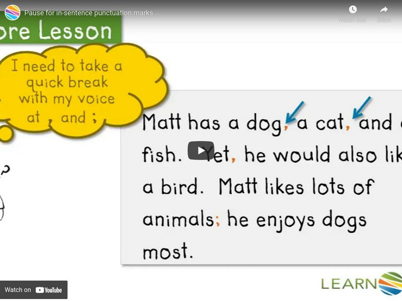 Learn Zillion: Pause for in Sentence Punctuation Marks Instructional Video Learn Zillion: Pause for in Sentence Punctuation Marks Instructional Video