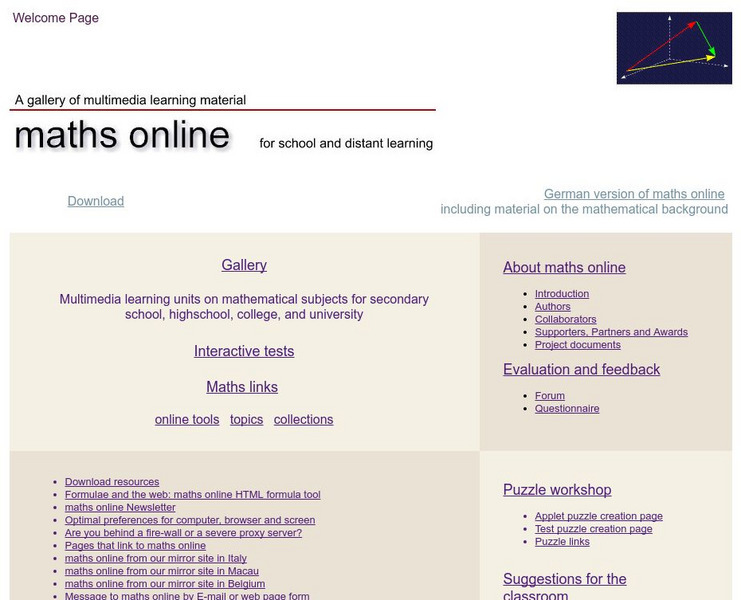 University of Vienna: Maths Online Website University of Vienna: Maths Online Website