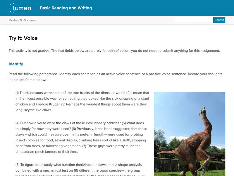 Lumen: Grammar: Try It: Voice Activity Lumen: Grammar: Try It: Voice Activity