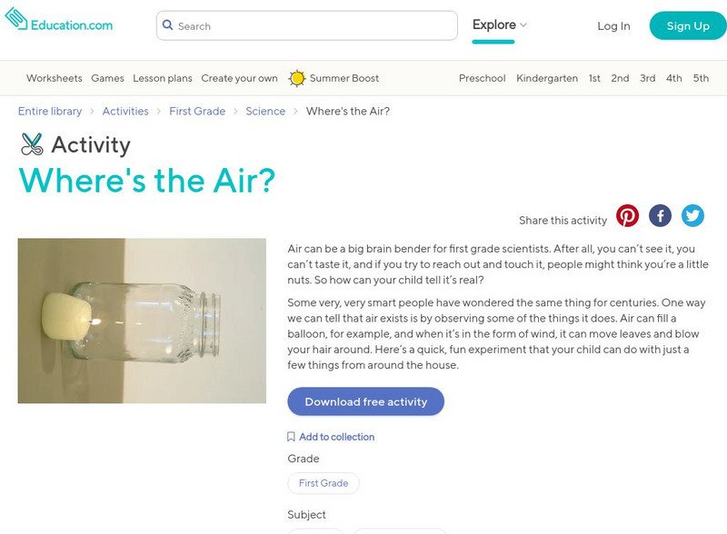 Education.com: Where's the Air? Activity Education.com: Where's the Air? Activity