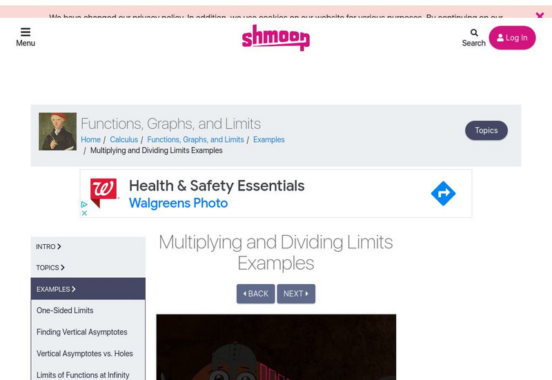 Shmoop: Multiplying and Dividing Limits Examples Unit Plan Shmoop: Multiplying and Dividing Limits Examples Unit Plan