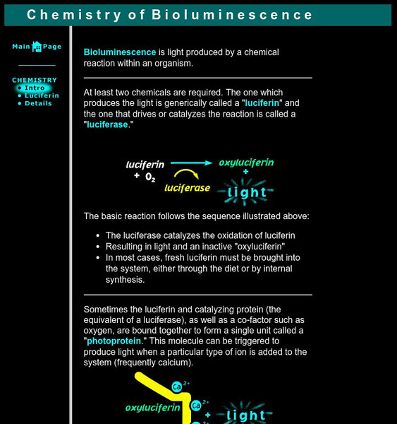 University of California at Santa Barbara: Chemistry of Bioluminescence Website University of California at Santa Barbara: Chemistry of Bioluminescence Website