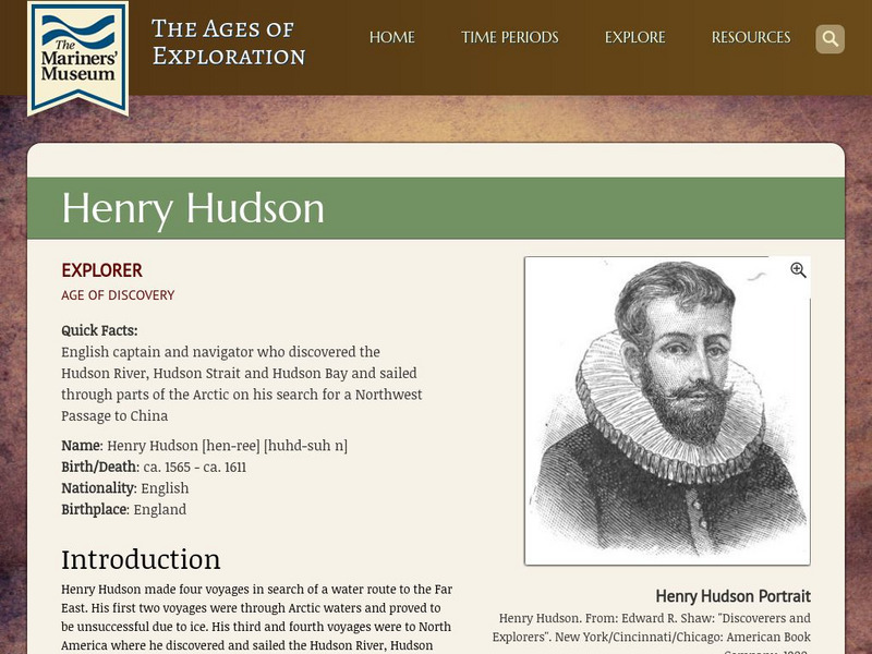 Mariners' Museum: Henry Hudson Website Mariners' Museum: Henry Hudson Website