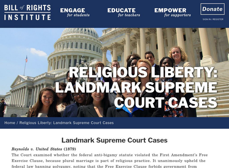 Bill of Rights Institute: Landmark Court Cases Article Bill of Rights Institute: Landmark Court Cases Article