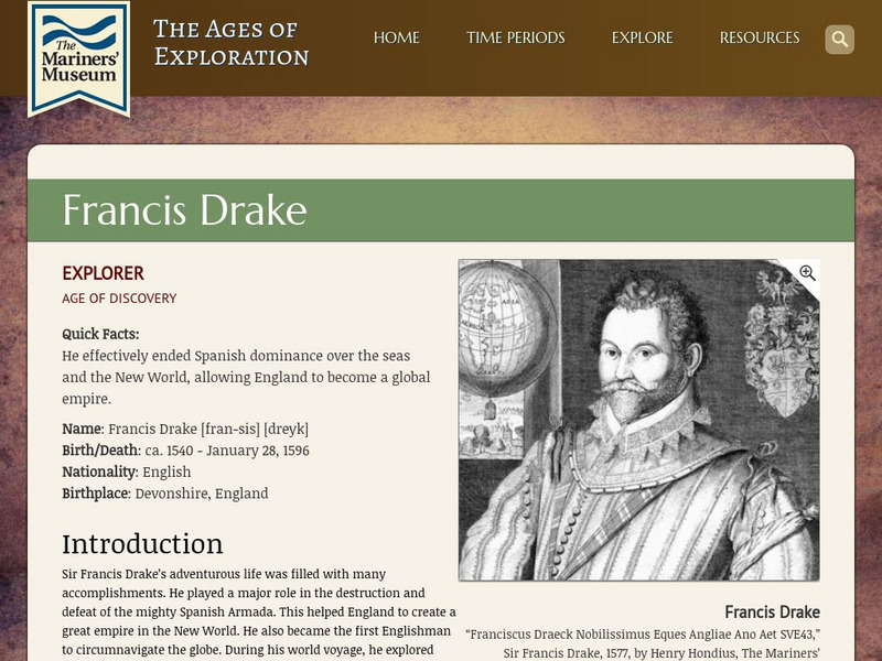 Mariners' Museum: Education: Sir Francis Drake Website Mariners' Museum: Education: Sir Francis Drake Website