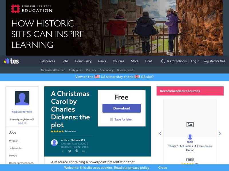 Tes: A Christmas Carol by Charles Dickens: The Plot PPT Tes: A Christmas Carol by Charles Dickens: The Plot PPT