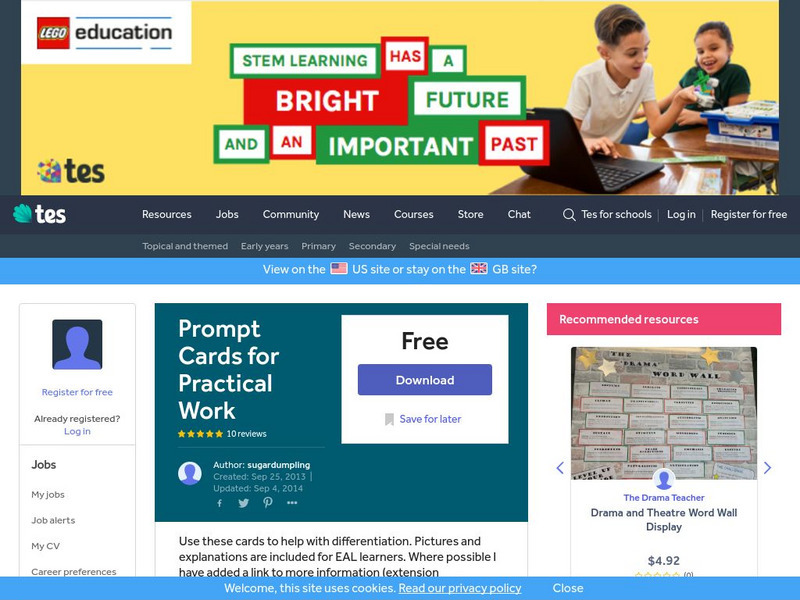 Tes: Commedia Dell'arte: Prompt Cards for Practical Work PPT Tes: Commedia Dell'arte: Prompt Cards for Practical Work PPT