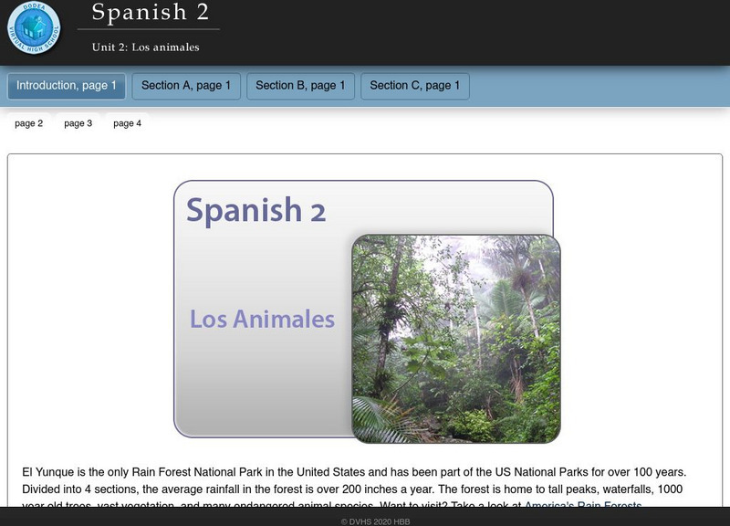 Do Dea: Spanish 2: Unit 2: Los Animales Unit Plan Do Dea: Spanish 2: Unit 2: Los Animales Unit Plan