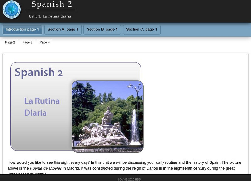 Do Dea: Spanish 2: Unit 1: La Rutina Diaria Unit Plan Do Dea: Spanish 2: Unit 1: La Rutina Diaria Unit Plan