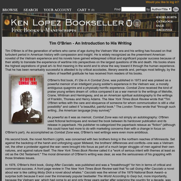 Lopez Books: Intro to Tim O'brien's Writing Website Lopez Books: Intro to Tim O'brien's Writing Website