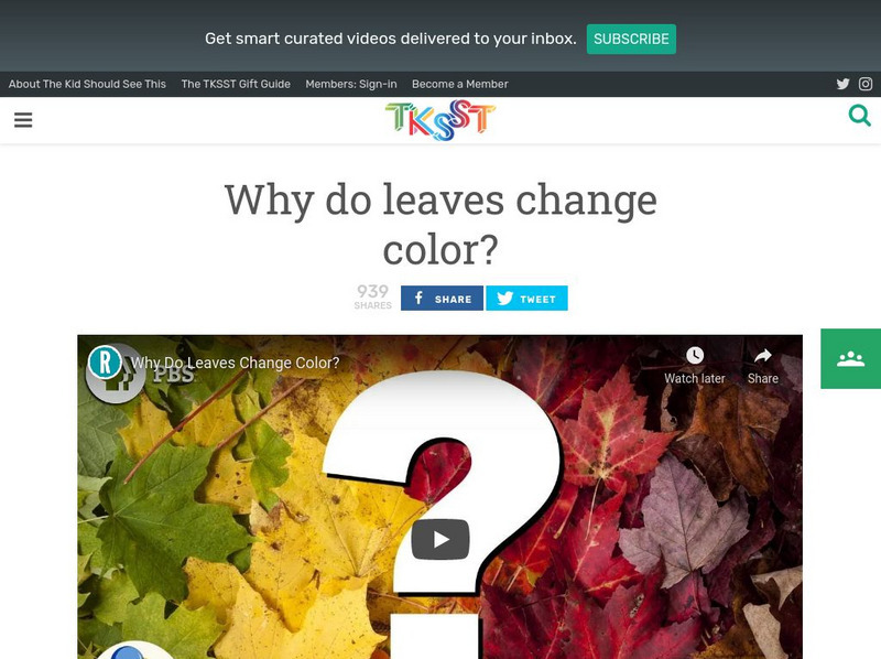 Tksst: Why Do Leaves Change Color? Instructional Video Tksst: Why Do Leaves Change Color? Instructional Video