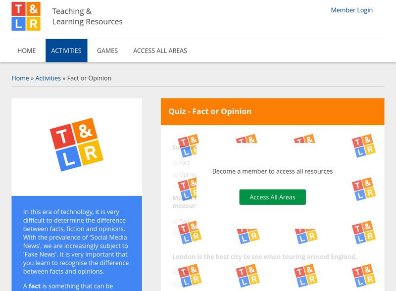 Teaching and Learning Resources for Ks2 (Ages 7 12):literacy: Fact or Opinion? Unknown Type Teaching and Learning Resources for Ks2 (Ages 7 12):literacy: Fact or Opinion? Unknown Type