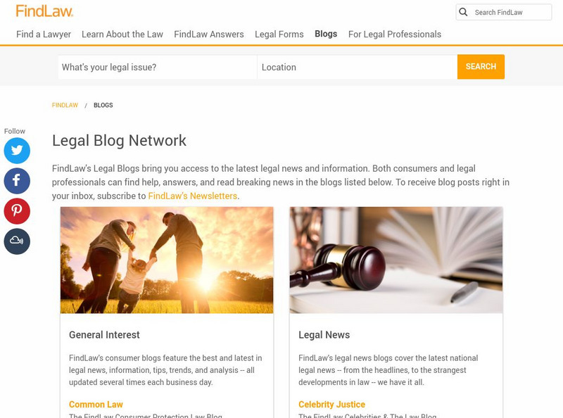 Find Law: Legal Blog Network Website Find Law: Legal Blog Network Website