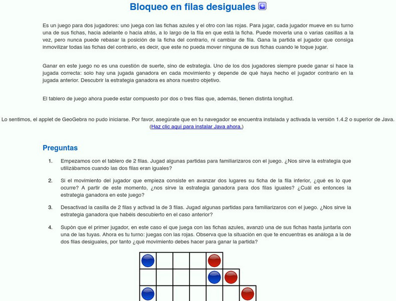 Ministerio De Educacion: Bloqueo en Fila Desiguales Interactive Ministerio De Educacion: Bloqueo en Fila Desiguales Interactive